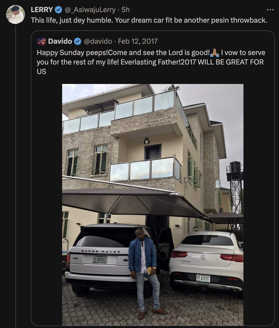 Reactions trail photo of Davido with Mercedes Benz GLE in 2017